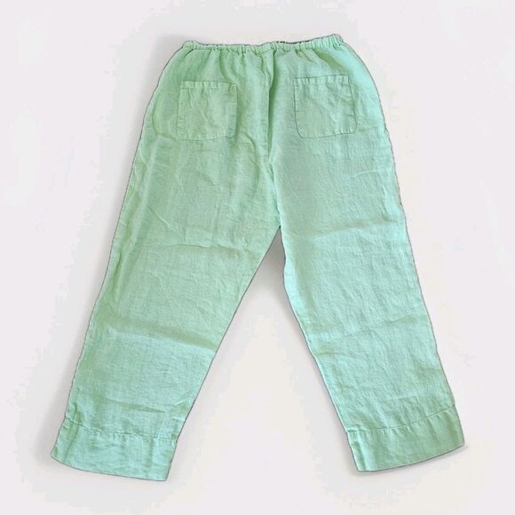 fresh produce large Bright Green Linen Pull On Pants Breathable Lightweight... - Picture 6 of 6
